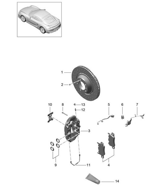 Diagram 603-000 Porsche Cayman 987C/981C (2005-2016) Wheels, Brakes