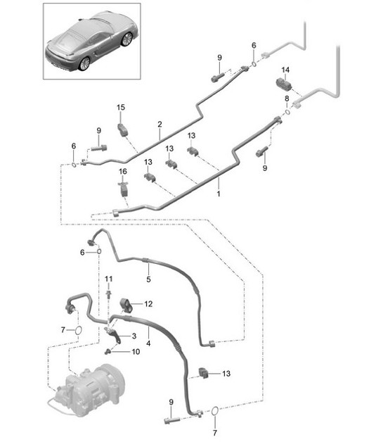 Diagram 813-025 Porsche Cayman 987C/981C (2005-2016) Carrozzeria